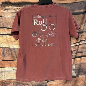Comfort Colors Seaside Florida Shirt Kids XL Red Let the Good Times Roll Bicycle